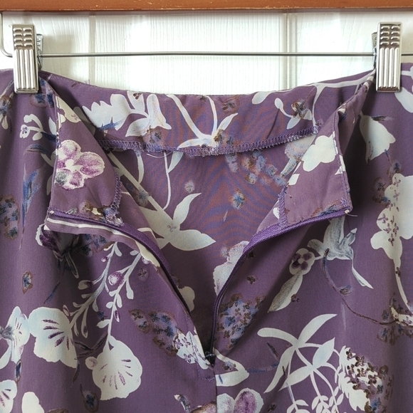 A. Byer 90's Vintage Lightweight Floral High Waist Straight Maxi Skirt Purple 7 - Picture 10 of 12
